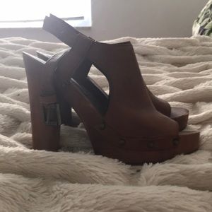 Brown  Leather Ralph Lauren Heels